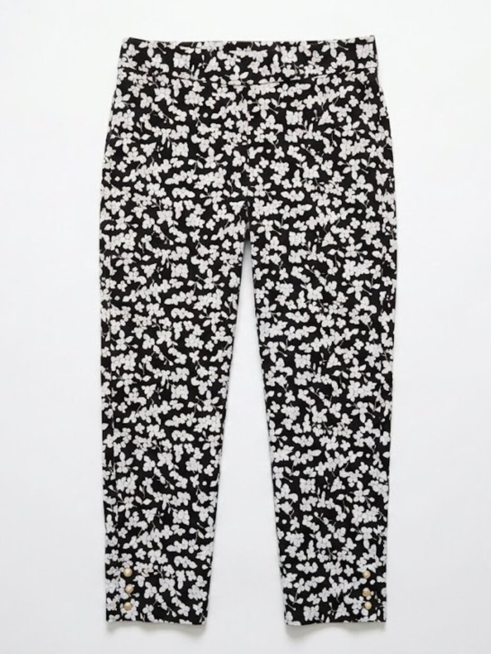 89th & Madison Black and White Floral Straight Leg Pants